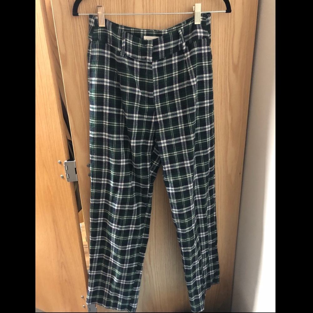 Green plaid pants